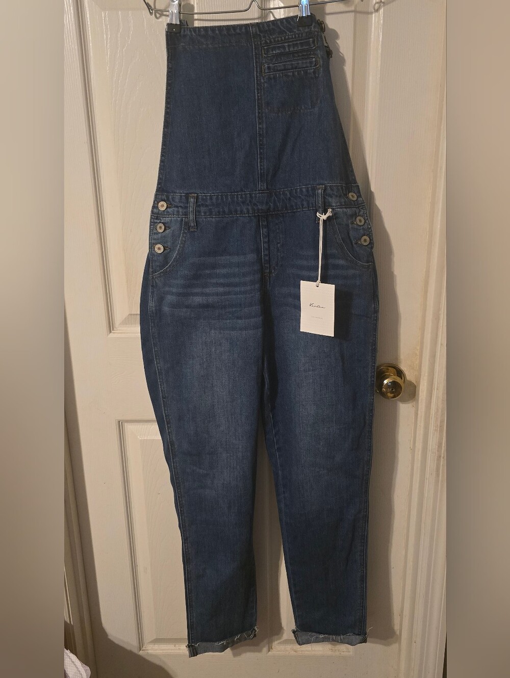 KanCan NWT Denim Halter Overalls Jumpsuit Medium Wide Bib KC9159D